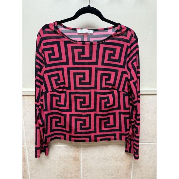 Curvy Girl by Ashley Stewart Top. Melissa Mesh Geo Print Plus Sz 2XL. *Top Only - Picture 2 of 9